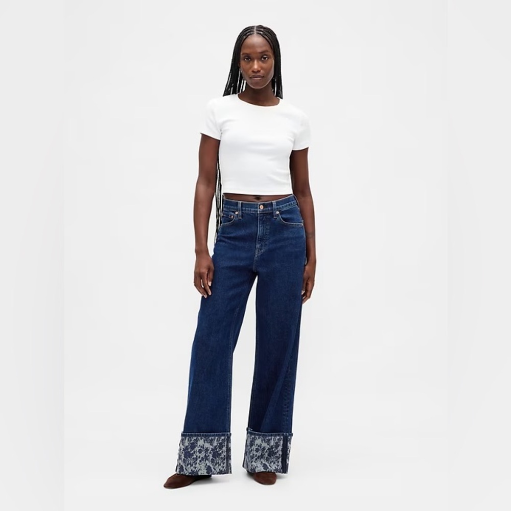 NEW! GAP Blue Indigo High Rise Stride Wide-Leg Jeans - Size 10 TALL / 30 TALL 🩷